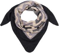 styleBREAKER Sciarpa triangolare XXL donna motivo zig-zag,Nero-Grigio