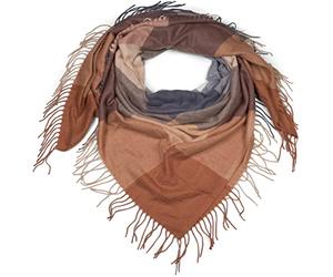 styleBREAKER Sciarpa XXL da donna a quadri colorati,marrone-grigio-crema