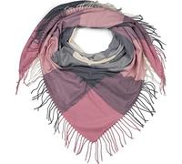 styleBREAKER Sciarpa XXL da donna a quadri colorati,Rosa-grigio-crema