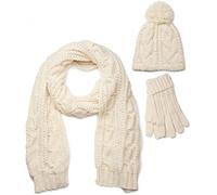styleBREAKER Set 3 pezzi donna: sciarpa | Set 3 pezzi: sciarpa 185x35cm, berretto fino a 59cm, guanti elastici 16-21cm, invernale.