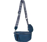 styleBREAKER Set di borse a tracolla a mezzaluna per donna 2 pezzi, con tracolla a motivo rombi zigzag 02012396, colore:Blu scuro