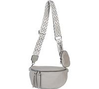 styleBREAKER Set di borse a tracolla a mezzaluna per donna 2 pezzi, con tracolla a motivo rombi zigzag 02012396, colore:Grigio chiaro