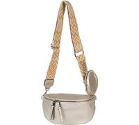 styleBREAKER Set di borse a tracolla a mezzaluna per donna 2 pezzi, con tracolla a motivo rombi zigzag 02012396, colore:Oro