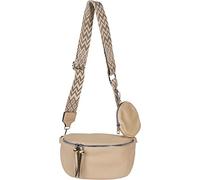 styleBREAKER Set di borse a tracolla a mezzaluna per donna 2 pezzi, con tracolla a motivo rombi zigzag 02012396, colore:Fango