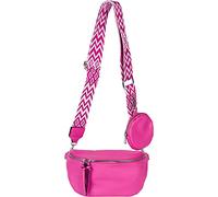 styleBREAKER Set di borse a tracolla a mezzaluna per donna 2 pezzi, con tracolla a motivo rombi zigzag 02012396, colore:Rosato