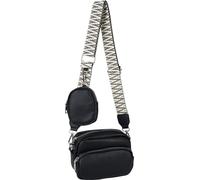 styleBREAKER Set di borse a tracolla da donna 2 pezzi, tracolla con motivo e borsa ovale, borsa a tracolla rettangolare monocolore 02012405, colore:Nero