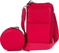 styleBREAKER Set di borse da donna 2 pezzi con tasca per cellulare e protezione RFID, borsa a tracolla, borsa per cellulare 02012385, colore:Rosso