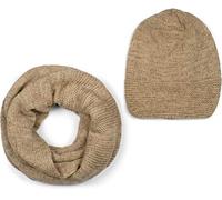 styleBREAKER Set di sciarpa a maglia unisex con cappello e sciarpa a cappello, Sciarpa a maglia liscia con cappello a maglia di berretto, inverno 01018214, colore:Marrone