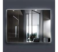 styleglass Specchio Bagno Rettangolare Saturno 80x60cm, Specchio Parete Retroilluminato a LED, Accensione Soft Touch e Dispositivo Anti Appannante, Telaio in PVC, Kit Fissaggio Murale Incluso, IP65
