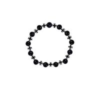 StyleJella Bracciale avvolgente in pelle da donna con croce in acciaio inox e doppio ciondolo - Bracciale multistrato alla moda con maglie, cavo e catena di perline, regalo perfetto per le donne, 7