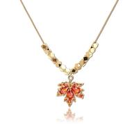 StyleJella Delicata collana da donna con ciondolo a forma di foglia d'acero, semplice ed elegante catena di cristallo con ciondolo a forma di foglia d'acero, regalo perfetto per matrimoni, balli