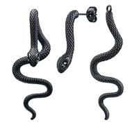 StyleJella Orecchini a serpente retrò da donna, stile vintage, gotico, punk, a forma di serpente, orecchini a serpente in argento dorato, Acciaio inossidabile, Nessuna pietra preziosa