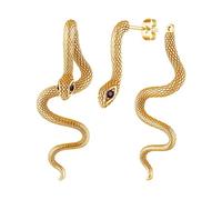 StyleJella Orecchini a serpente retrò da donna, stile vintage, gotico, punk, a forma di serpente, orecchini a serpente in argento dorato, Acciaio inossidabile, Nessuna pietra preziosa