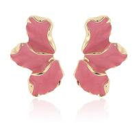 StyleJella Orecchini irregolari da donna - design unico a petalo in lega con smalto, grandi gioielli alla moda, orecchini floreali smaltati alla moda, perfetti per ballo di fine anno e regalo alla