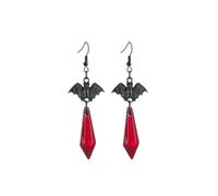 StyleJella Orecchini pendenti a forma di pipistrello nero con cristalli gotici da vampiro, per Halloween, cosplay, regalo di festa, Ottone, Nessuna pietra preziosa