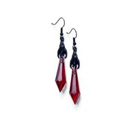 StyleJella Orecchini pendenti a forma di pipistrello nero con cristalli gotici da vampiro, per Halloween, cosplay, regalo di festa, Ottone, Nessuna pietra preziosa