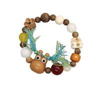 Styles - Perline da donna alla moda con nappe, dettagli in legno, adatte per varie occasioni, perline colorate