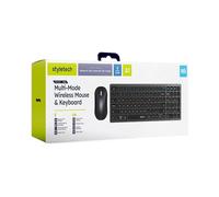 Styletech Silent Multi-Mode Bluetooth Wireless Mouse e Tastiera Bundle per PC & Mac - Nero