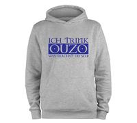 Styletex23 Felpa Con Cappuccio Uomo Io Bevo Ouzo, Tu Cosa Fai?