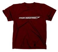Styletex23 - Maglietta a maniche corte con logo Stark Industrie, motivo: Iron Man bordeaux XL
