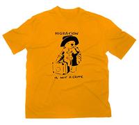 Styletex23 Migration is Not A Crime Paddington T-Shirt, Giallo, M