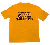 Styletex23 Scritto e Diretto da Quentin Tarantino T-Shirt, Giallo, M