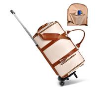 Styleushaven Foldable Travel Bag 2.0, Styleushaven Travel Bag with Wheels, Large Capacity, Easy to Use (Beige,Upgraded)