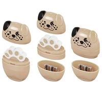 Stylex 42605 Combinazione Dog Collection, Custodia in plastica con Cappuccio e Coperchio Stampato sul Viso del Cane, Doppio temperino in Alluminio, Gomma da Cancellare a Forma di Zampa