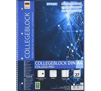 Stylex 43888 - Blocco note a spirale, formato A4, 80 fogli a righe