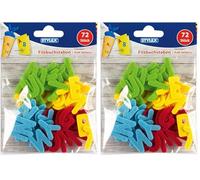 Stylex 46458 - Lettere in Feltro, con ABC, 72 Pezzi Assortiti in Diversi Colori, Ideali per Artigianato, Decorazione da Tavolo e per l'inizio della Scuola (Confezione da 2)