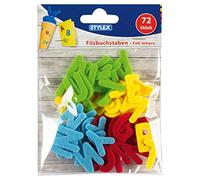 Stylex 46458 - Lettere in Feltro, con ABC, 72 Pezzi Assortiti in Diversi Colori, Ideali per Artigianato, Decorazione da Tavolo e per l'inizio della Scuola
