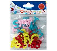 Stylex 46465 - Numeri in Feltro, con Numeri da 0 a 9, 48 Pezzi Assortiti in Diversi Colori, Ideali per lavori di bricolage, Decorazione da Tavolo e per l'inizio della Scuola