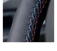 Styling di accessori per auto Coprivolante Per Auto Da Cucire A Mano Strato Superiore Coprivolante In Pelle Per Ford Per Explorer 2016 2017 2018 2019(Light blue Red Blue)