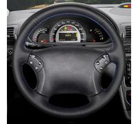 Styling di accessori per auto Coprivolante Per Auto In Morbida Pelle Sintetica Nera Cucita A Mano Fai-da-te Per Mercedes Per B&enz W203 Classe C 2001-2007(5-Yellow)