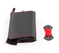 Styling di accessori per auto Per T&oyota RAV4 2013-2016 Per Corolla 2014-2016 Scion In Pelle Artificiale Volante Dell'automobile Treccia Fatta Copertura Dello Sterzo(Red thread)