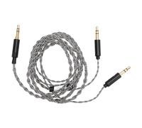 Stylish 4 Strand Twisted Braiding 3.5mm to Dual 3.5mm Headphone Cable, Silver Plated Copper Core for Sound, 3.9FT, Compatible with Beyerdynamic T1 II T5 and More