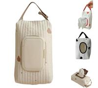 Stylish Bear Embroidery Wet Wipe Pouches,Practical Wet Wipes Storage Bag with Embroidery Designings,Portable Baby Wipe Holder for Travel and Baby Strollers (Khaki)