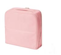 Stylish Handheld Partitioned Cosmetic Bag,Large Multi-Pocket Standing Makeup Bags with Detachable Mirror,Portable & Waterproof Travel Makeup Organizer with Multi-Compartments (Pink, M)