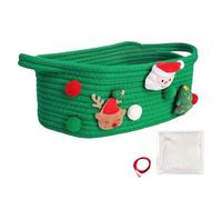 Stylish Home Organizers, Decorative Rope Baskets For, Holiday-themed Storage Containers, Cotton Rope Basket Christmas Organizer For Bedroom, Living Room, Shelf Baskets, 12x8x4.7 Inches