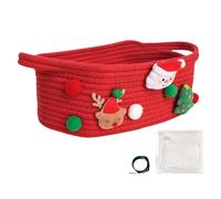 Stylish Home Organizers, Decorative Rope Baskets For, Holiday-themed Storage Containers, Cotton Rope Basket Christmas Organizer For Bedroom, Living Room, Shelf Baskets, 12x8x4.7 Inches