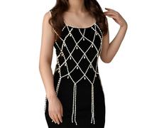 Stylish Imitation Pearls Body Chain For Trendy Women Layer Designs Adjustable Bridal Party Club Wear Jewelry Pieces Adjustable Body Jewelry