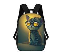 Stylish Kitten in Sunglasses Zaini Per Bambini, Borsa Scolastica Stampata in 3D, Zaino Per Bambini, Zaini Da Viaggio, Borse Per Bambini, Borse Per Libri, Borsa Scolastica Per Bambini 17inch