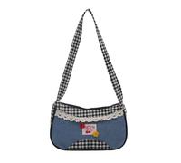 Stylish Oversized Shoulder Bag Fashionable Underarm Purse With Checked Board Pattern Evening Bag For Various Occasion Friendly Jeans Purse