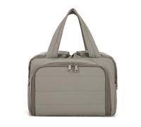 Stylish & Practical Travel Toiletry Bag, Lightweight Large Wide-Open Bag for Women - Puffy Makeup Organizer with Handle for Accessories & Toiletries on-the-go (Gray)