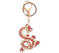 Stylish Red Metal Dragon Key Pendant Bag Charm Decorative Keychain