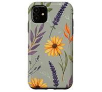 Stylized Lavender & Golden Daisy Botanical Pattern Custodia per iPhone 11