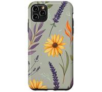 Stylized Lavender & Golden Daisy Botanical Pattern Custodia per iPhone 11 Pro Max