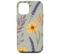Stylized Lavender & Golden Daisy Botanical Pattern Custodia per iPhone 12/12 Pro