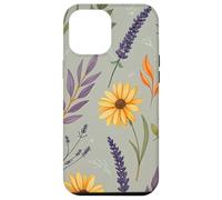 Stylized Lavender & Golden Daisy Botanical Pattern Custodia per iPhone 12 Pro Max