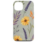 Stylized Lavender & Golden Daisy Botanical Pattern Custodia per iPhone 13